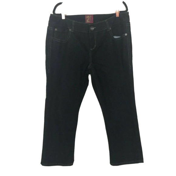 torrid Denim - Torrid Womens Straight Leg Embellished Pocket Dark Wash Blue Jeans Size 18